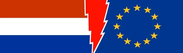 欧州連合とオランダの政治関係 — ストックベクタ