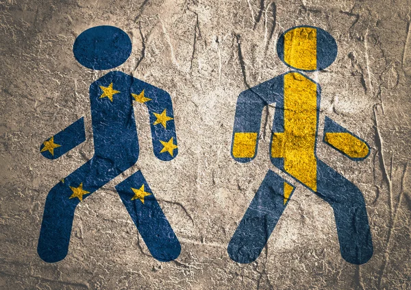 Sweden and European Union relationships. Frexit metaphor — Stock Photo, Image