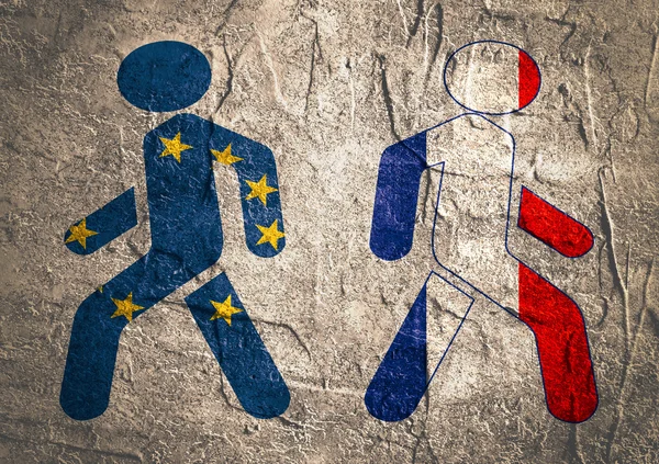 France and European Union relationships. Frexit metaphor — Stock Photo, Image