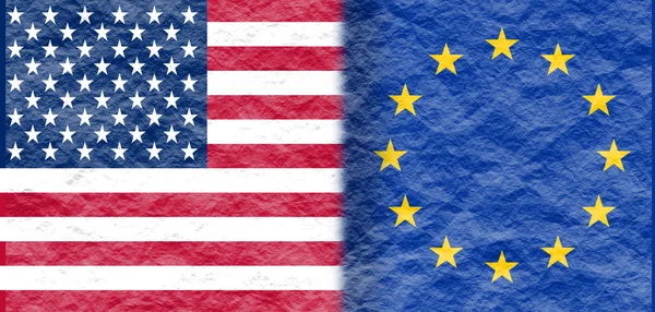 Politic relationship, USA and European Union — Stock Photo, Image