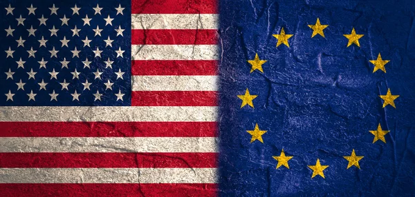 Politic relationship, USA and European Union — Stock Photo, Image