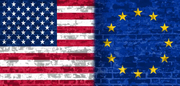 Politic relationship, USA and European Union — Stock Photo, Image