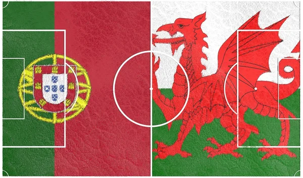 Portugal vs Wales europe football championship 2016 — Stock Photo, Image