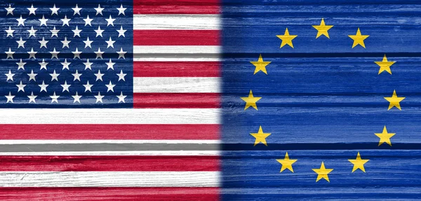 Politic relationship, USA and European Union — Stock Photo, Image