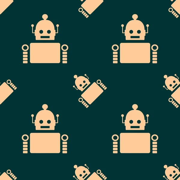 Cute vintage robot seamless background — Stock Vector