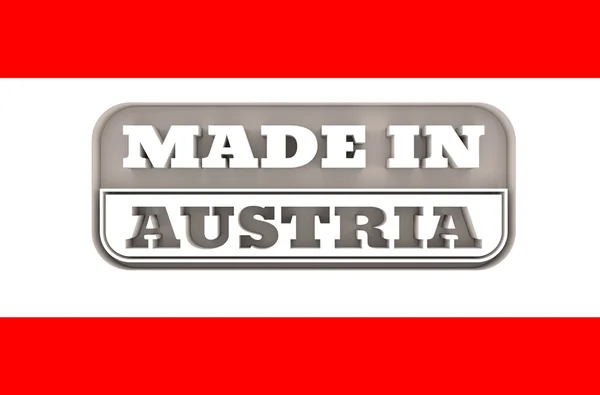 Engraved stamp with made in Austria text — Stock Photo, Image