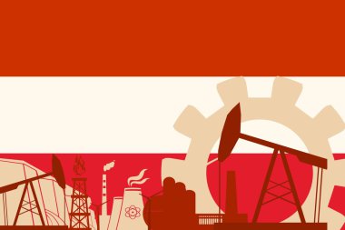 Avusturya bayrağı ile enerji ve güç Icons set
