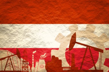 Avusturya bayrağı ile enerji ve güç Icons set