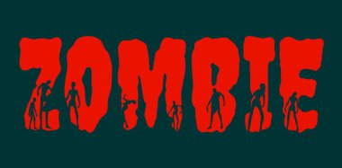 Zombi word ve onlara siluetleri