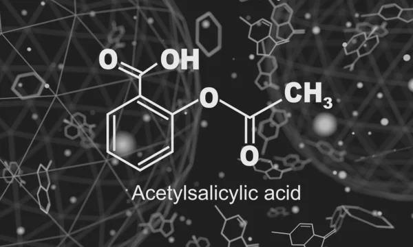 Chemical formula of acetylsalicylic acid — Stock Photo, Image