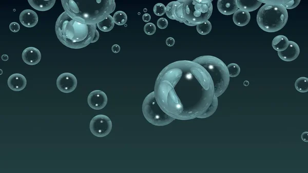 Large group of blue bubbles. — Stock Photo, Image