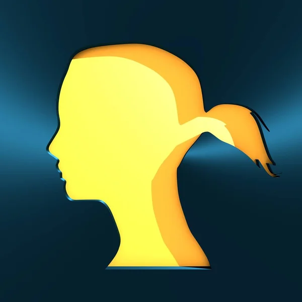 La silueta de la cabeza femenina. — Foto de Stock