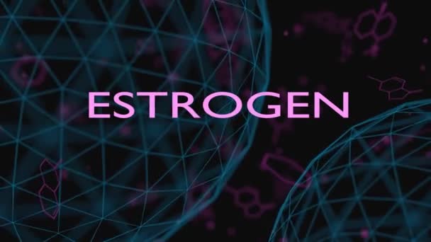 Etiquetas hormona estrogénio. — Vídeo de Stock