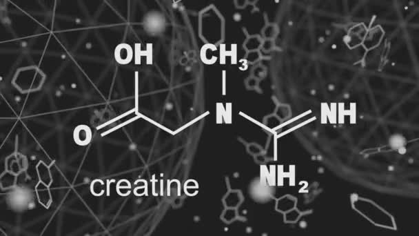 Formula chimica della creatina — Video Stock