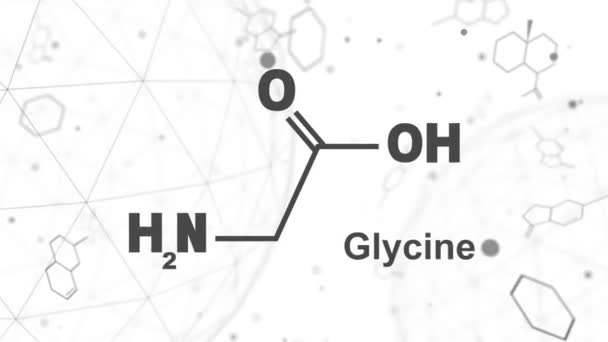 Glicin molekuláris szerkezet — Stock videók