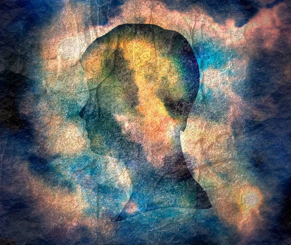 Silhouet van een hoofd van een man — Stockfoto