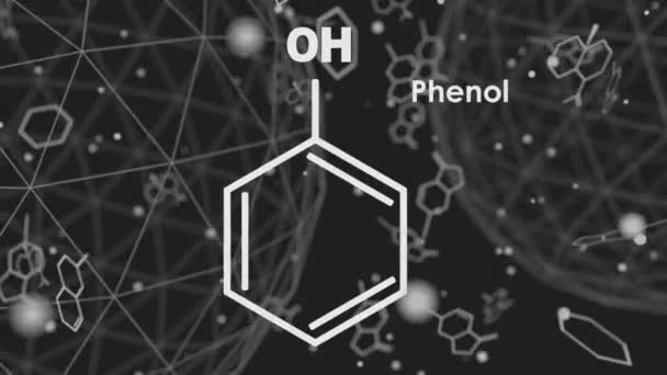 Formula chimica fenolo — Video Stock