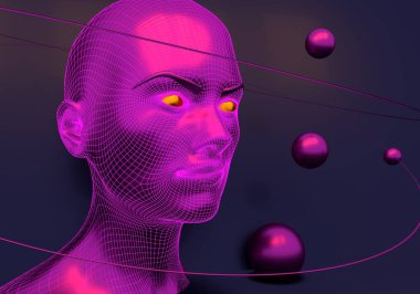 3d Izgaradaki Kadın.