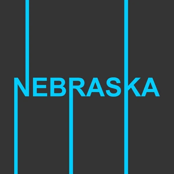 Nome dello stato del Nebraska. — Vettoriale Stock