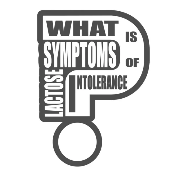 ¿Cuáles son los síntomas de la intolerancia a la lactosa? — Vector de stock