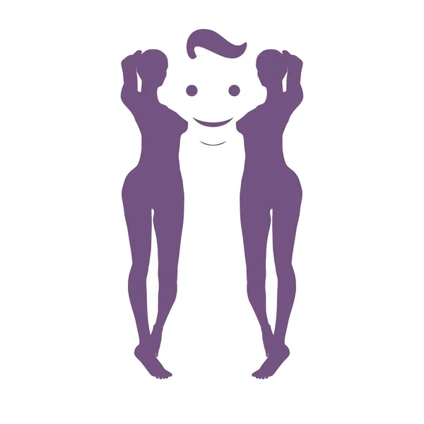 Silhouettes de deux femmes. — Image vectorielle