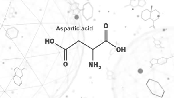 Formula di acido aspartico — Video Stock