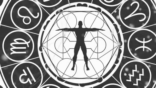 Mystiek occult symbool. — Stockvideo