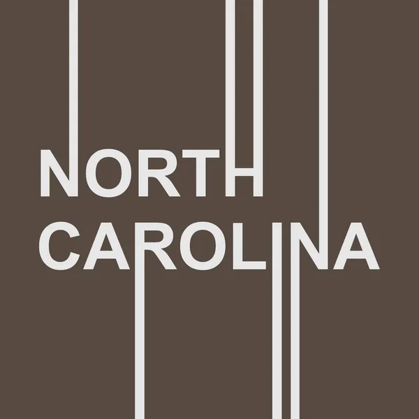 Name des Bundesstaates North Carolina. — Stockvektor