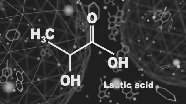 Fórmula do ácido láctico — Vídeo de Stock