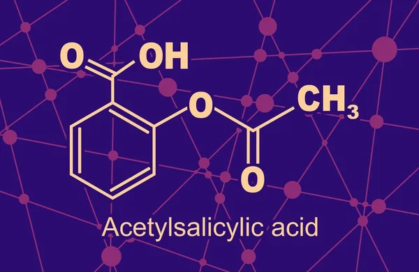 Chemical formula of acetylsalicylic acid — Stock Vector