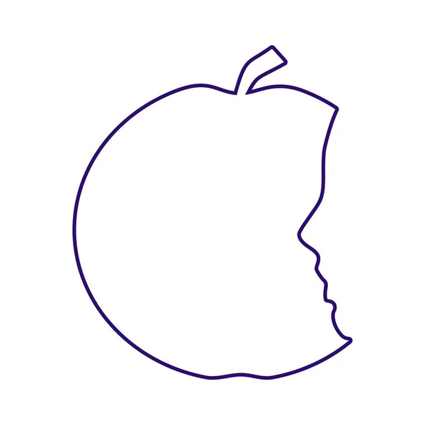 Siluety jablek a hlavy. — Stockový vektor