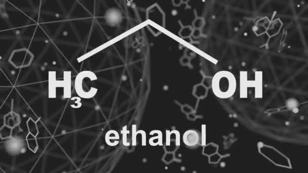 Химическая формула л л этанола — стоковое видео