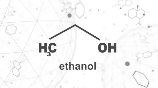 Rumus kimia l dari etanol — Stok Video