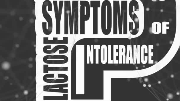 Wat zijn de symptomen van lactose-intolerantie tekst — Stockvideo