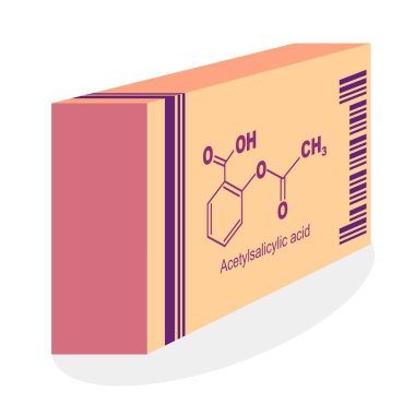 Aspirin package box clipart