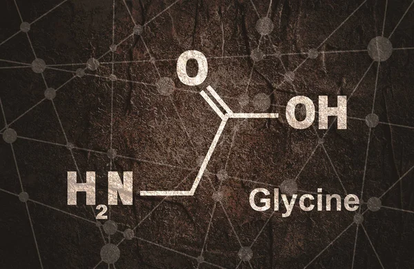 Struktura molekularna glicyny — Zdjęcie stockowe