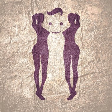 İki kadının siluetleri..