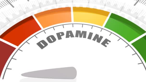 Nivel de dopamina hormonal. — Vídeo de stock