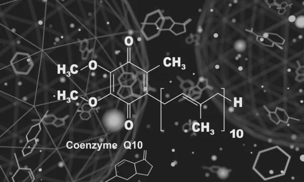 Wzór koenzymu Q10. — Zdjęcie stockowe