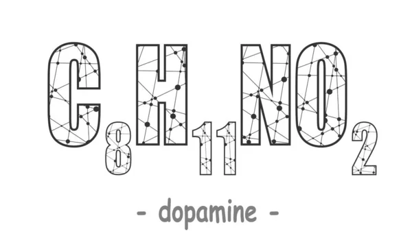 Φόρμουλα ορμόνη ντοπαμίνη. — Διανυσματικό Αρχείο