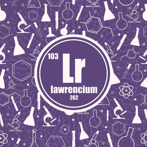 Élément chimique de Lawrencium. — Image vectorielle