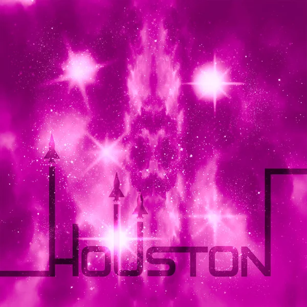 Raketoplán odstartuje do kosmu. Houstonské slovo — Stock fotografie