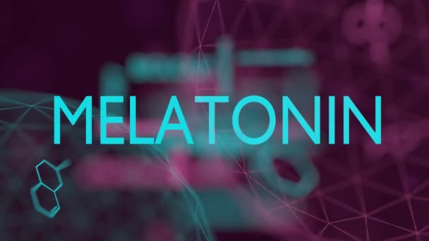 Etiquetas de melatonina hormonal. — Vídeo de stock