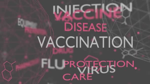Awan kata vaksinasi — Stok Video