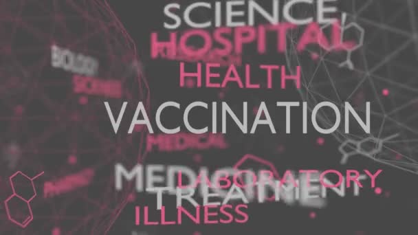 Vaccinatie woorden wolk — Stockvideo