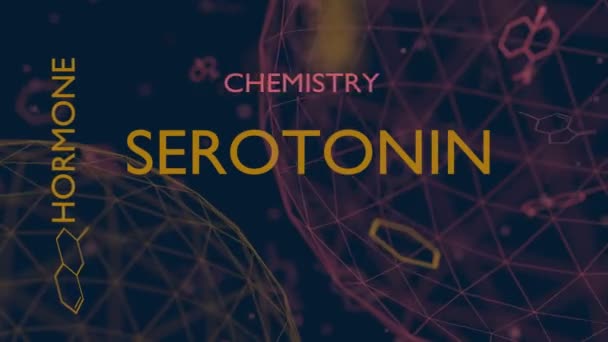 Hormon szerotonin címkék. — Stock videók