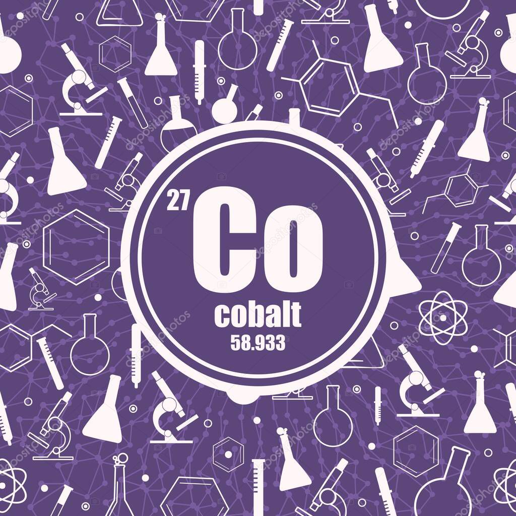 Cobalt chemical element. Periodic table concept.