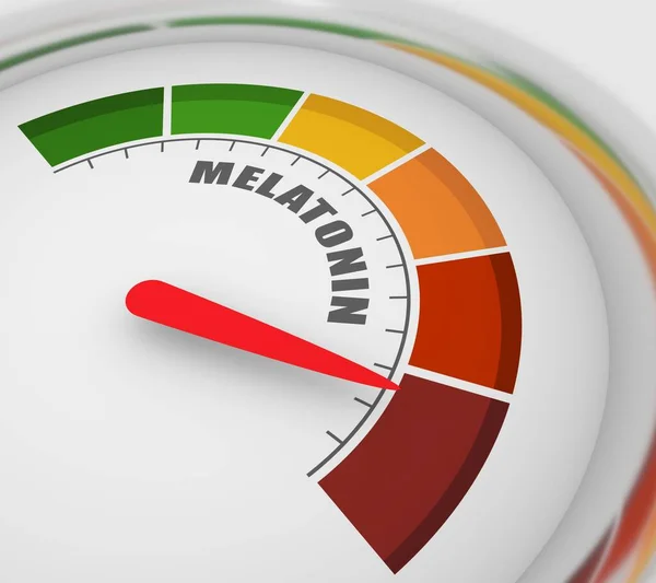 Hormone melatonin level. 3D abstract measuring scale