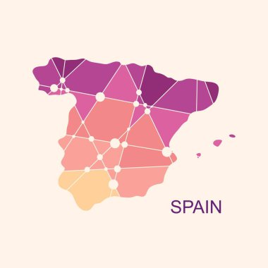 İspanya haritası. Seyahat ve coğrafya kavramı.