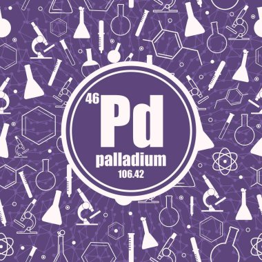 Paladyum kimyasal element. Periyodik tablo kavramı.